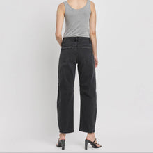 Load image into Gallery viewer, High Rise Ankle Barrel Jeans ~ Black
