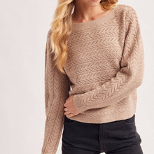 Load image into Gallery viewer, Chevron Pointelle Knit Sweater
