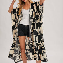 Load image into Gallery viewer, Boho Ruffle Tiered Open Front Maxi Kimono
