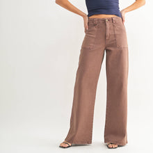 Load image into Gallery viewer, Patch Pocket Wide Leg Flare ~ Vintage Brown
