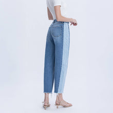 Load image into Gallery viewer, High Rise Two Tone Barrel Leg Jeans

