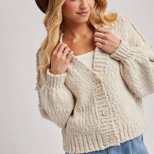 Load image into Gallery viewer, Cropped Popcorn Knit Cardigan
