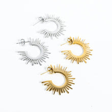 Load image into Gallery viewer, Sunburst Hoops
