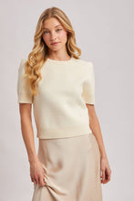 Load image into Gallery viewer, Short Sleeve Knit Sweater with Pinned Shoulder Detail
