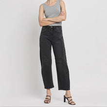 Load image into Gallery viewer, High Rise Ankle Barrel Jeans ~ Black
