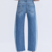 Load image into Gallery viewer, High Rise Two Tone Barrel Leg Jeans
