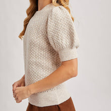 Load image into Gallery viewer, Puff Sleeved Open Knit Sweater
