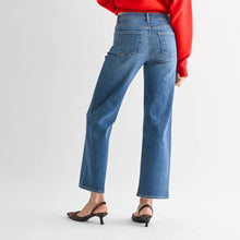 Load image into Gallery viewer, Mid Rise Slim Wide Leg - Just Black Denim ~ Medium
