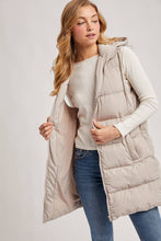 Load image into Gallery viewer, Hooded Longline Puffer Vest
