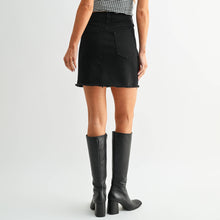 Load image into Gallery viewer, Mini A Line Frayed Skirt - Black
