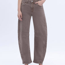 Load image into Gallery viewer, High Rise Barrel Jean by Flying Monkey ~ Stone
