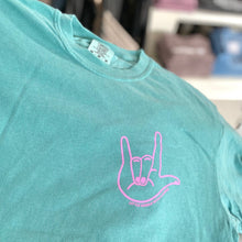 Load image into Gallery viewer, I love you sign Garment Dyed Tee
