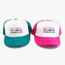 Load image into Gallery viewer, Let's Change the World Youth Trucker Hat
