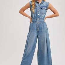 Load image into Gallery viewer, Sleeveless Denim Jumpsuit
