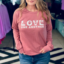 Load image into Gallery viewer, LOVE One Another Raglan Sweatshirt
