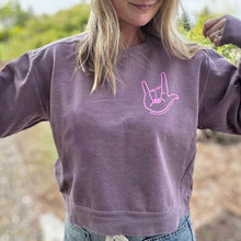 Load image into Gallery viewer, I Love You Sign Garment-Dyed Boxy Sweatshirts
