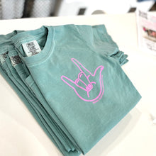 Load image into Gallery viewer, I love you sign Garment Dyed Youth Tee
