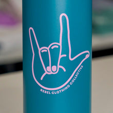 Load image into Gallery viewer, I Love You sign 24oz Water Bottles
