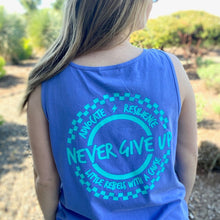 Load image into Gallery viewer, Advocate. Resilience. Never Give Up. Garment-dyed Tank
