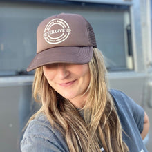 Load image into Gallery viewer, Advocate. Resilience. Never Give Up. Trucker Hats
