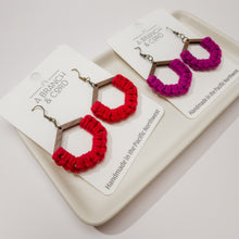 Load image into Gallery viewer, A Branch &amp; Cord Macrame Knotted Honeycomb Earrings
