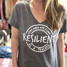 Load image into Gallery viewer, Resilient as a Teacher Women's V-neck

