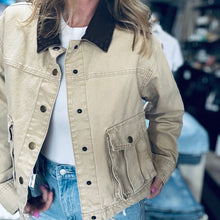 Load image into Gallery viewer, Utility Jacket with Contrast Collar
