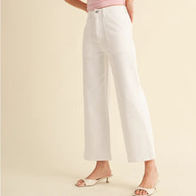 Load image into Gallery viewer, Utility Wide Leg Jeans ~ Just Black Denim ~ White
