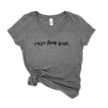 Load image into Gallery viewer, raise them kind Women's V-neck - Grey
